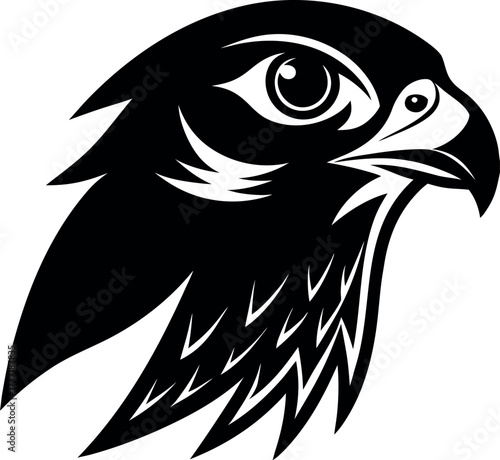 Falcon Bird Face Smiling Silhouette Illustration
