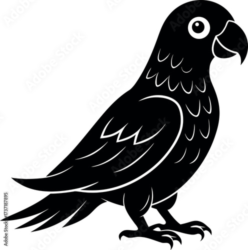 Parrot Bird Smiling Silhouette Illustration