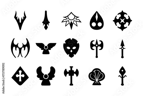 Collection of heraldic symbols for design use