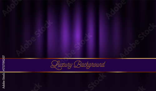 Elegant purple silk curtain backdrop with a luxurious banner for sophisticated designs and events