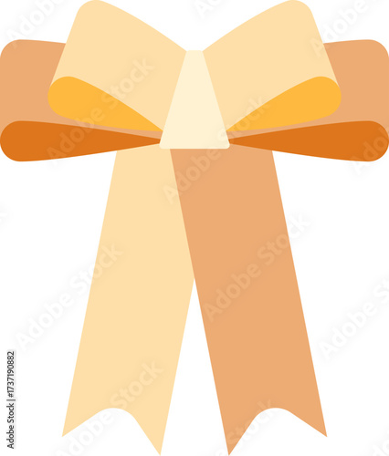 Colorful flat ribbon bow