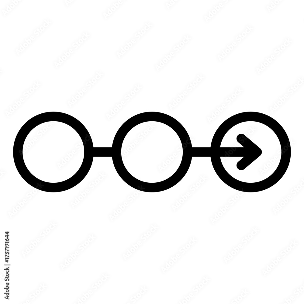 Fototapeta premium Linear Flow Line Icon of Process Flows Icon Set