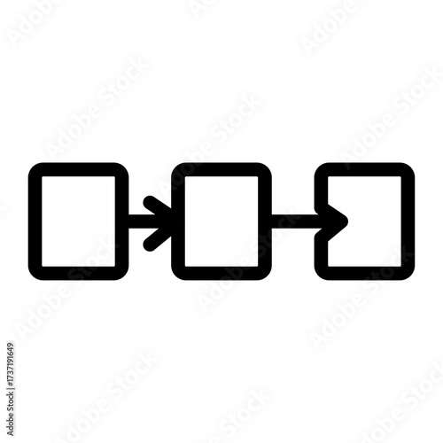 Linked Steps Line Icon of Process Flows Icon Set