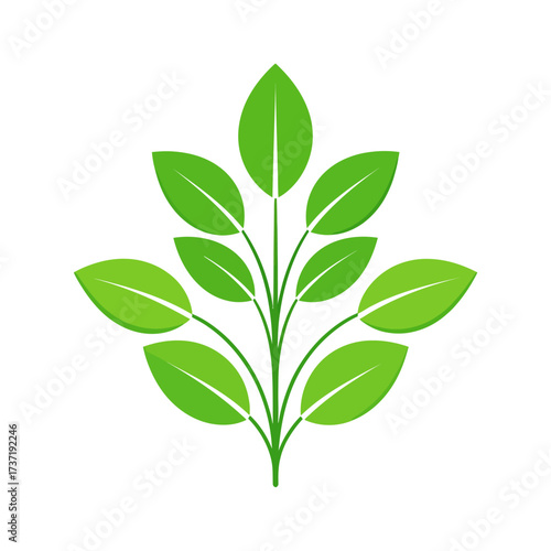 Green leaf branch vector illustration representing nature, growth, and eco-friendly concepts