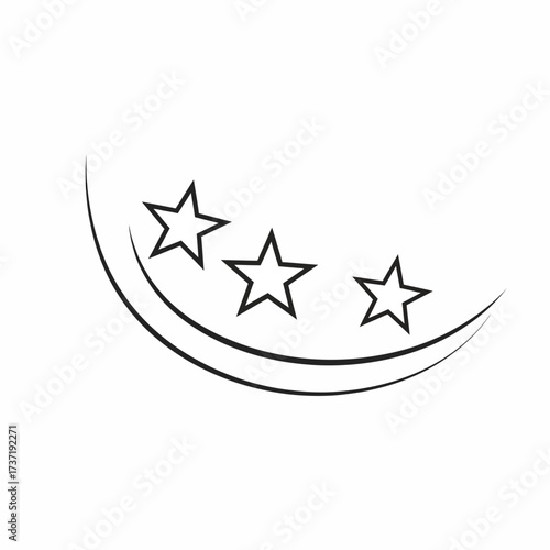 Elegant Star and Crescent Moon Design Minimalist Symbol for Dream, Night, and Celestial Themes