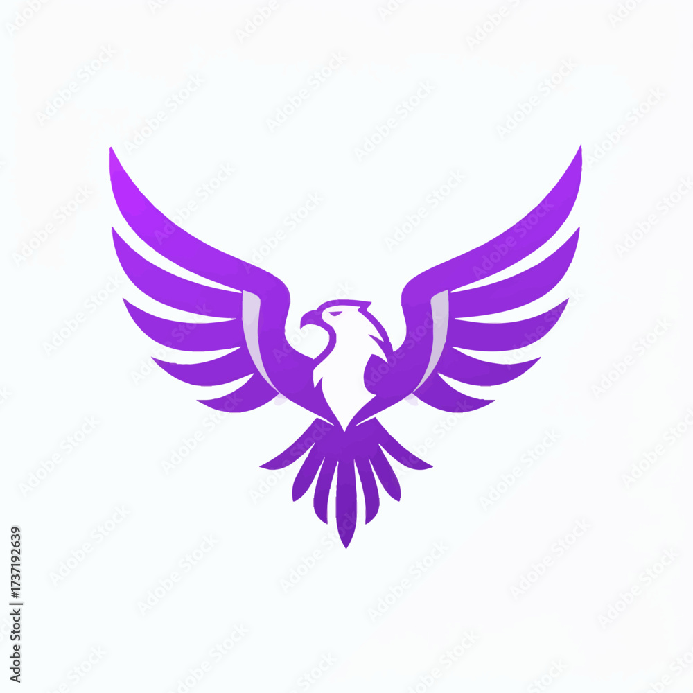 Fototapeta premium Majestic Purple Phoenix Icon Symbolizing Rebirth and Strength
