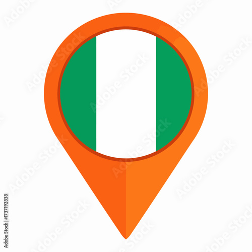 Free Download Nigeria Flag Location Icon Explore the Heart of Africa - Discover Travel Destinations and Culture - GFXLoad