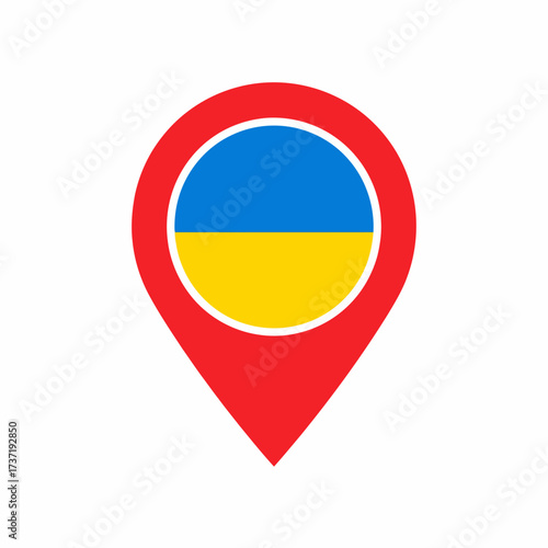 Free Download Ukraine Flag Location Pin Icon - Symbol of Ukrainian Heritage and National Pride - GFXLoad