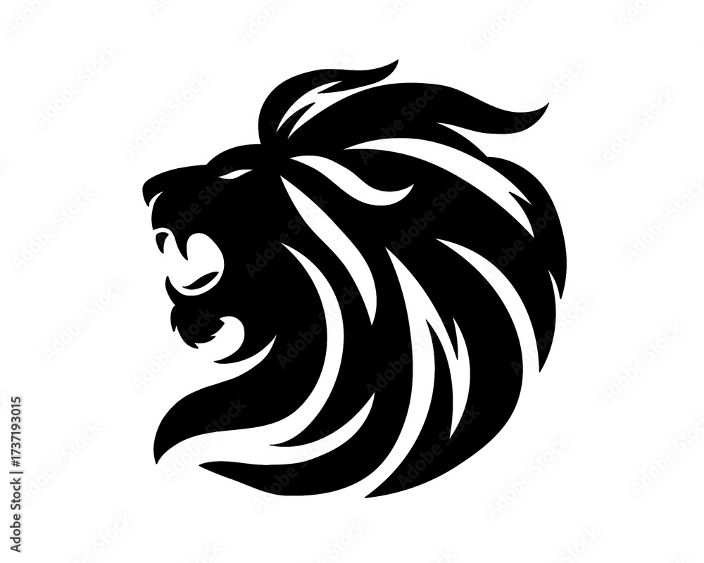 Obraz premium lion head logo icon, vector illustration 