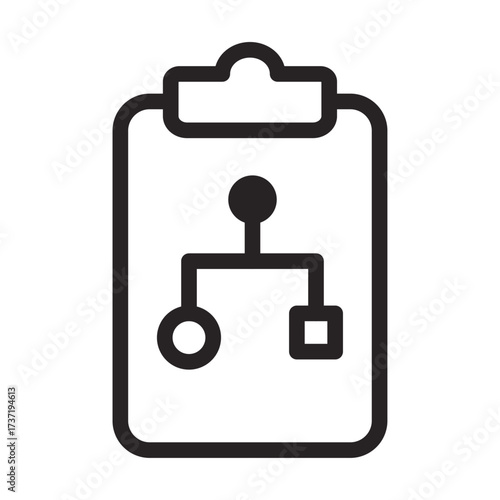 Clipboard Flowchart Line Icon of Prototyping Tools Icon Set