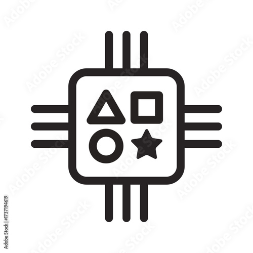 Design System Chip Line Icon of Prototyping Tools Icon Set