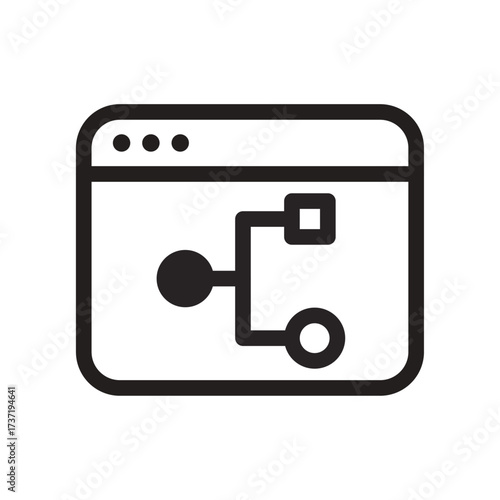 Flowchart Browser Line Icon of Prototyping Tools Icon Set