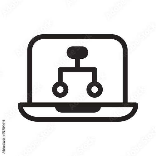 Laptop Hierarchy Line Icon of Prototyping Tools Icon Set
