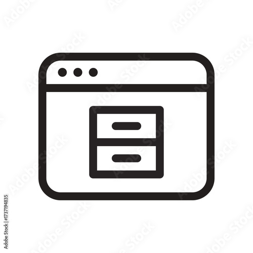Card Layout Line Icon of Component Libraries Icon Set
