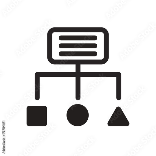 Hierarchy Diagram Line Icon of Component Libraries Icon Set