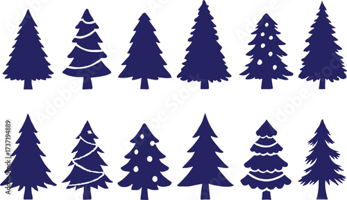 Christmas tree vector illustration bundle