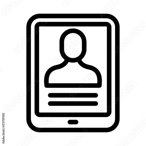 Person ID Card Name Line Icon of Persona Development Icon Set