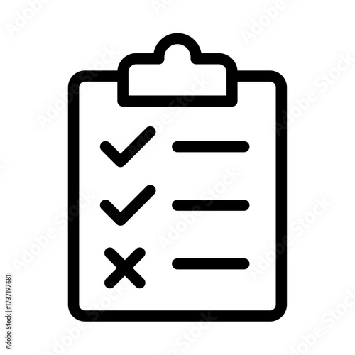 Checklist Clipboard Line Icon of Heuristic Evaluation Icon Set
