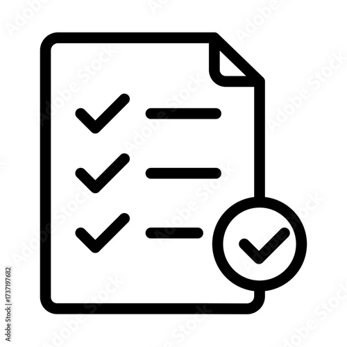 Checklist Document Line Icon of Heuristic Evaluation Icon Set