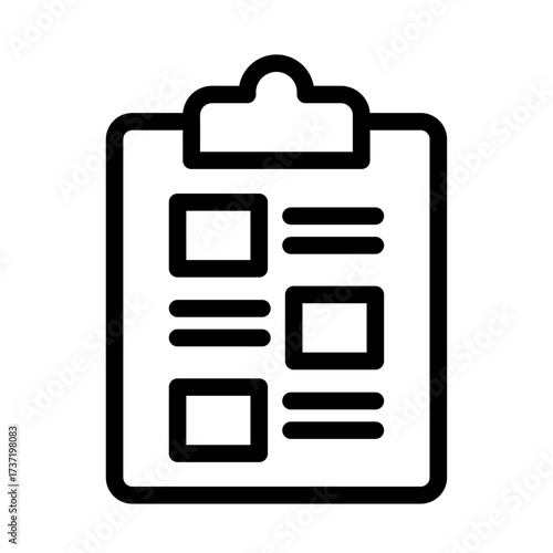 Organized Clipboard Line Icon of Mood Boards Icon Set