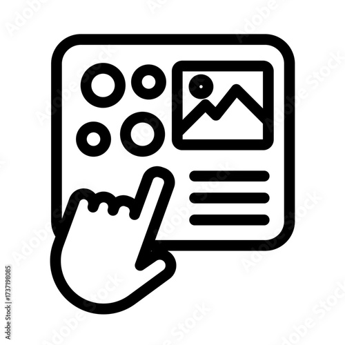 Interactive Mood Board Line Icon of Mood Boards Icon Set