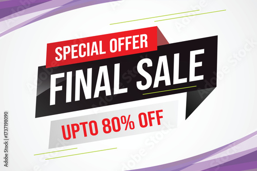 Special offer final sale tag. Banner design template for marketing. Special offer promotion or retail. background banner modern graphic design for store shop, online store, website, landing page 