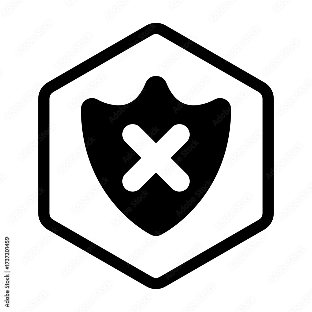 Obraz premium Shield Cross Vector Icon