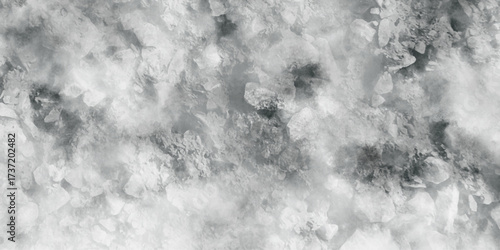 abstract white and gray isolated cloud cumulus clouds. Gray aquarelle painted realistic fog or mist smoky textured canvas design. White and ash messy wall stucco texture background.	