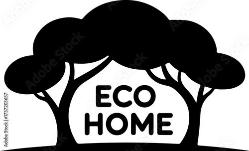 Eco Home A Vector Illustration of a Sustainable Living Space with Tree-Like Structures