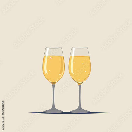 Celebratory Wine Glasses, Golden Toast, Elegant Setting