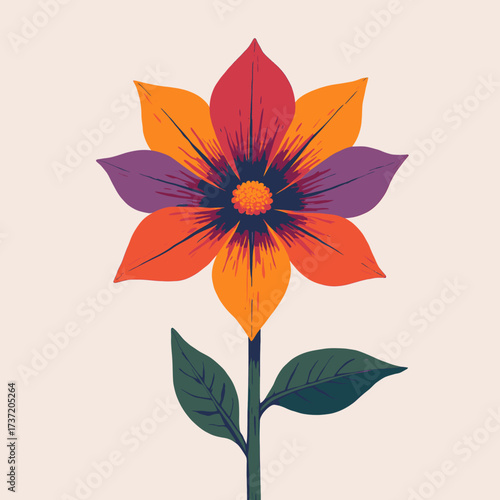 Colorful Poinsettia Bloom in Autumnal Splendor