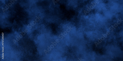 Abstract dark blue watercolor cloudiness, mist, or smog background. Dark navy blue sky with black background and blurred pattern. Vivid textured aquarelle painted art design background.	
