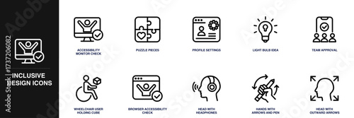 Inclusive Design Line Icon Set