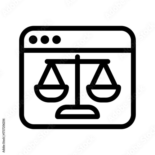 Browser with Scales Line Icon of Ethical Design Icon Set