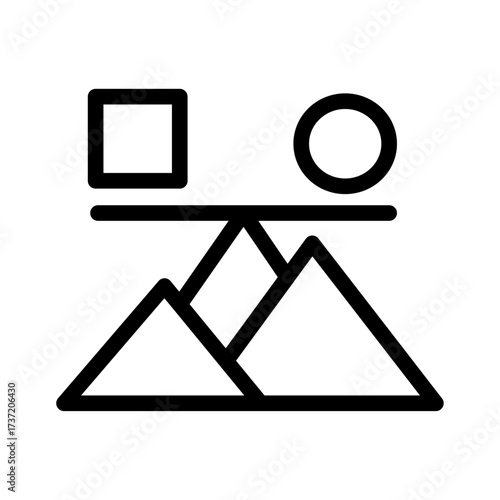 Shapes Arranged in Balance Line Icon of Balance Icon Set