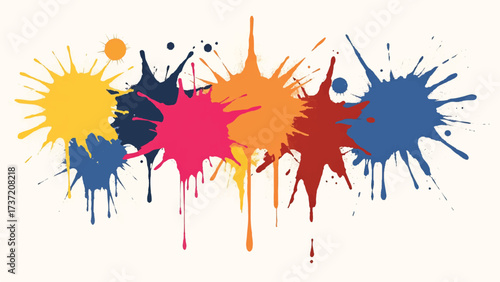 Colorful paint splash on white background. Abstract background with colorful splatter for creative projects. 