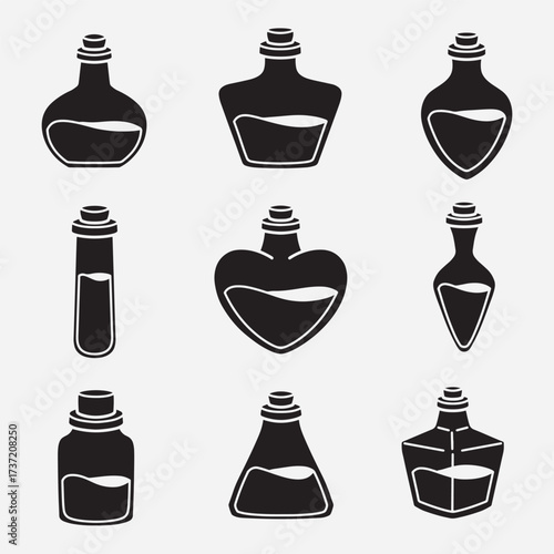 set of potion good for icon, symbol, logo, element design, silhouette design, etc