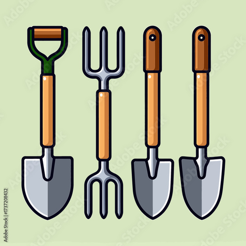 Garden Tools Ready for Planting in Spring