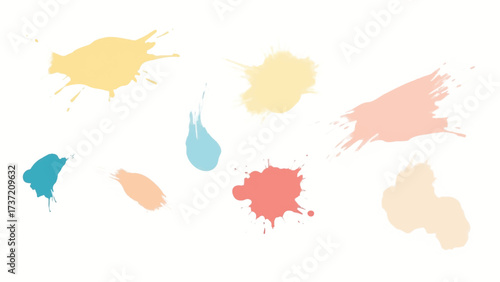Colorful paint splash on white background. Abstract background with colorful splatter for creative projects. 