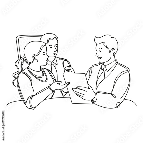 Businessman and Woman Office Illustration – Corporate Partnership and Teamwork Vector