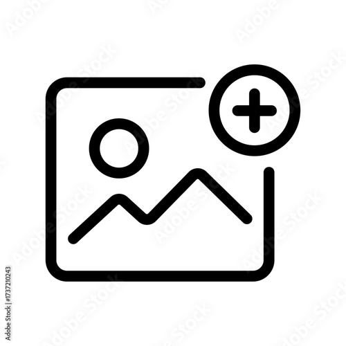 Image Upload Line Icon of Social Media Graphics Icon Set