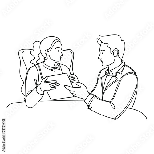 Businessman and Woman Vector Icon – Corporate Teamwork, Office People Illustration