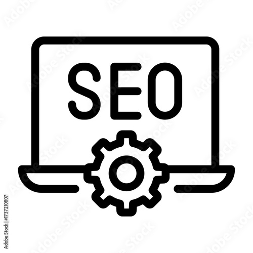 SEO Setup Line Icon of Technical SEO Icon Set