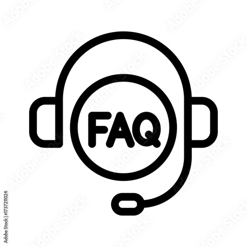 FAQ Support Line Icon of Help Center and FAQs Icon Set
