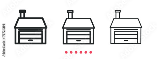 Garage icon. Thin line icon vector