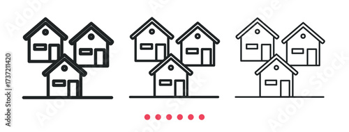 Neighborhood icon. Thin line icon vector
