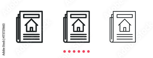 Newspaper icon. Thin line icon vector