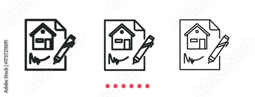 Contract icon. Thin line icon vector