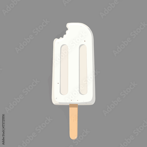 Minimalist Ice Cream Stick on Gray Background