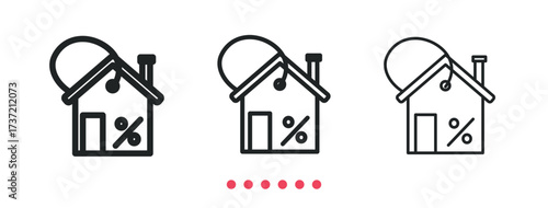 Discount icon. Thin line icon vector